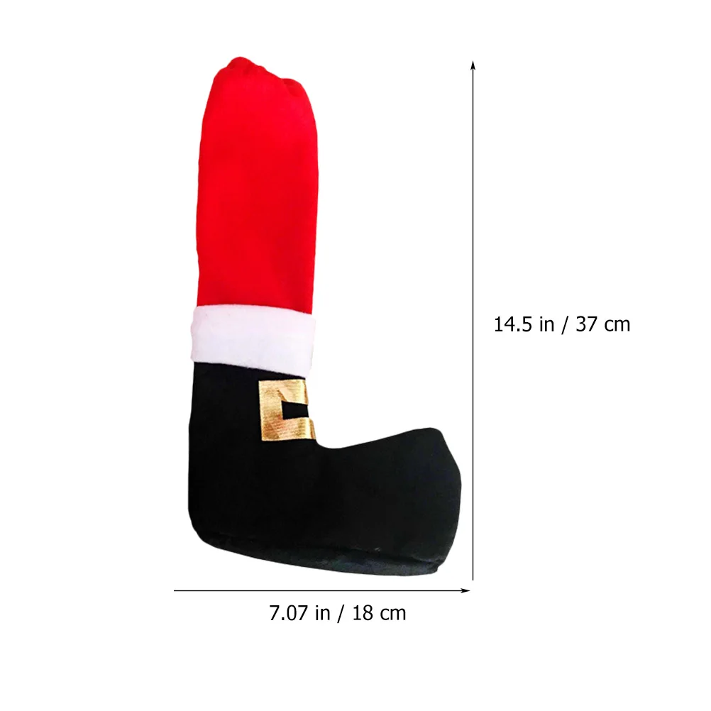 

2 Pcs Christmas Table Leg Cover Chair Floor Protectors Santa Covers Feet Claus Cute Socks Legs Xmas Fabric Chairs for