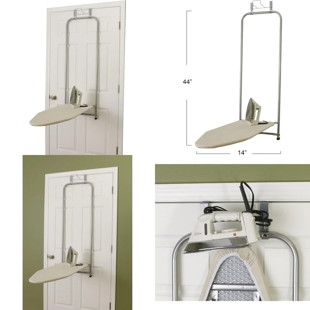 

Гладильная доска над дверью с металлическим каркасом, чехол из натурального хлопка, серебристый, компактный, компактный, для стирки, утюг для маленького применения