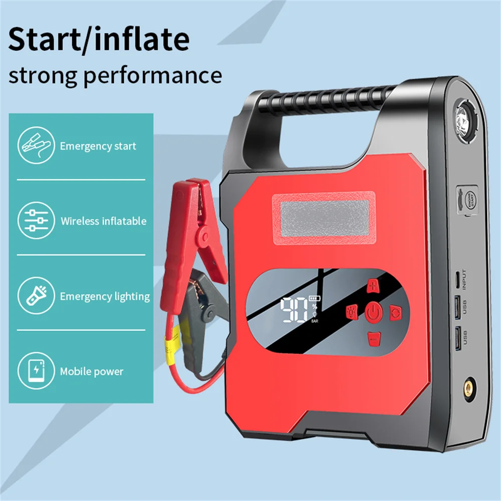 Portable Jump Starter 12V 32000mAh 6000A High-power Automobile Emergency Starting Power Supply For Diesel Gasoline Vehicle