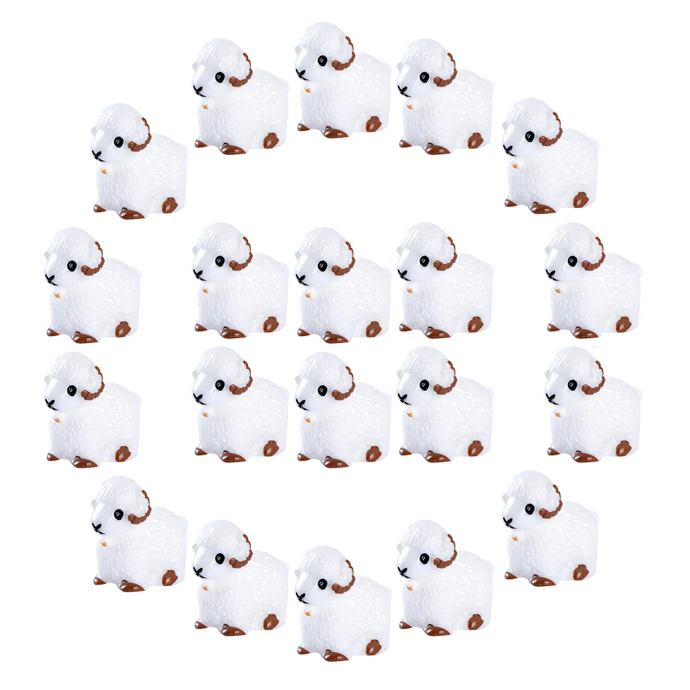 

Baby Sheep Ornaments Mini Resin Figures Miniatures Goat Simulation Model Lamb Figurine Animal Decor