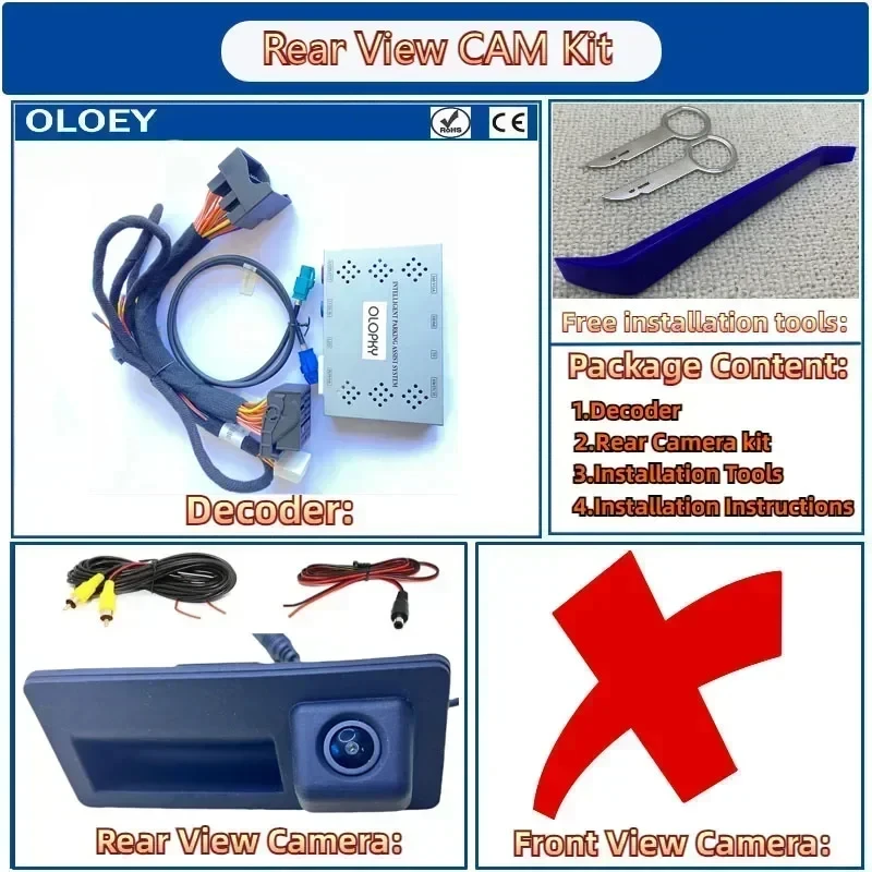 Reverse Camera Voor Audi A3 8V S3 2012 2013 2014 2015 ~ 2019 2020 Oem Scherm Update Voor Achteruitrijcamera Geen Programmering nodig
