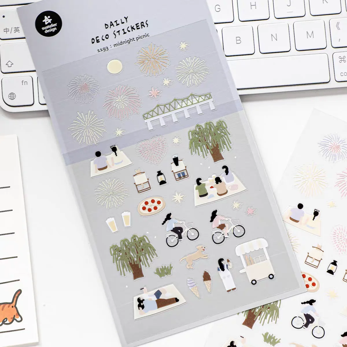Korean Import Original Suatelier Midnight Picnic PVC Stickers Scrapbooking Diy Journal Diary Cute School Stationery Sticker Gift