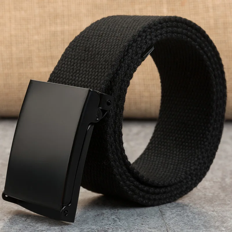 Plus LONG Size 160 150 140 130 120 110 cm Canvas Belts Men Black Automatic buckle Unisex Women Large Big Size Jeans Belts 2023