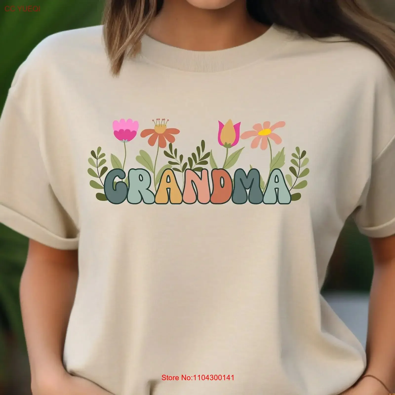 Floral Grandma T Shirt Nana Mother's Day For Mother Cute Grandmother SweaT New Mom Grammy vintage Washed Unisex Breathable