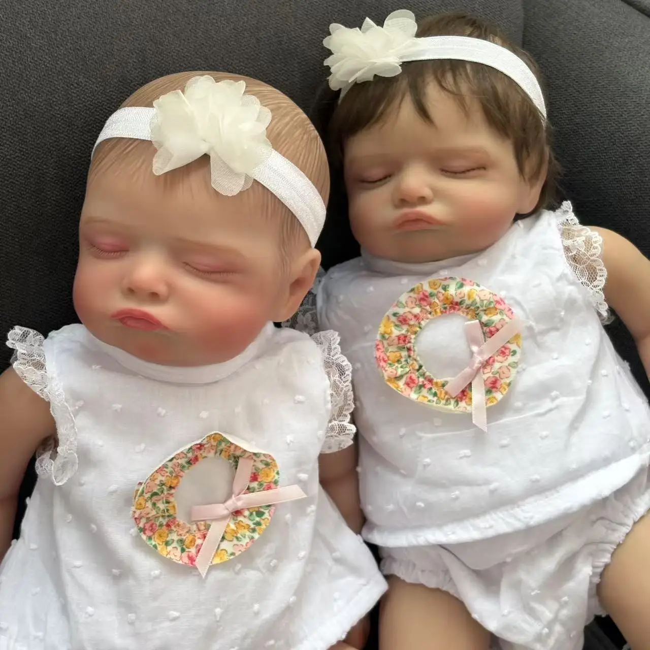 

Rosalie Sleeping Reborn Doll 18'' Hand Paint Hair/Hand Rooted Hair Lifelike Multiple Layers Painting 3D Skin Visible Veins