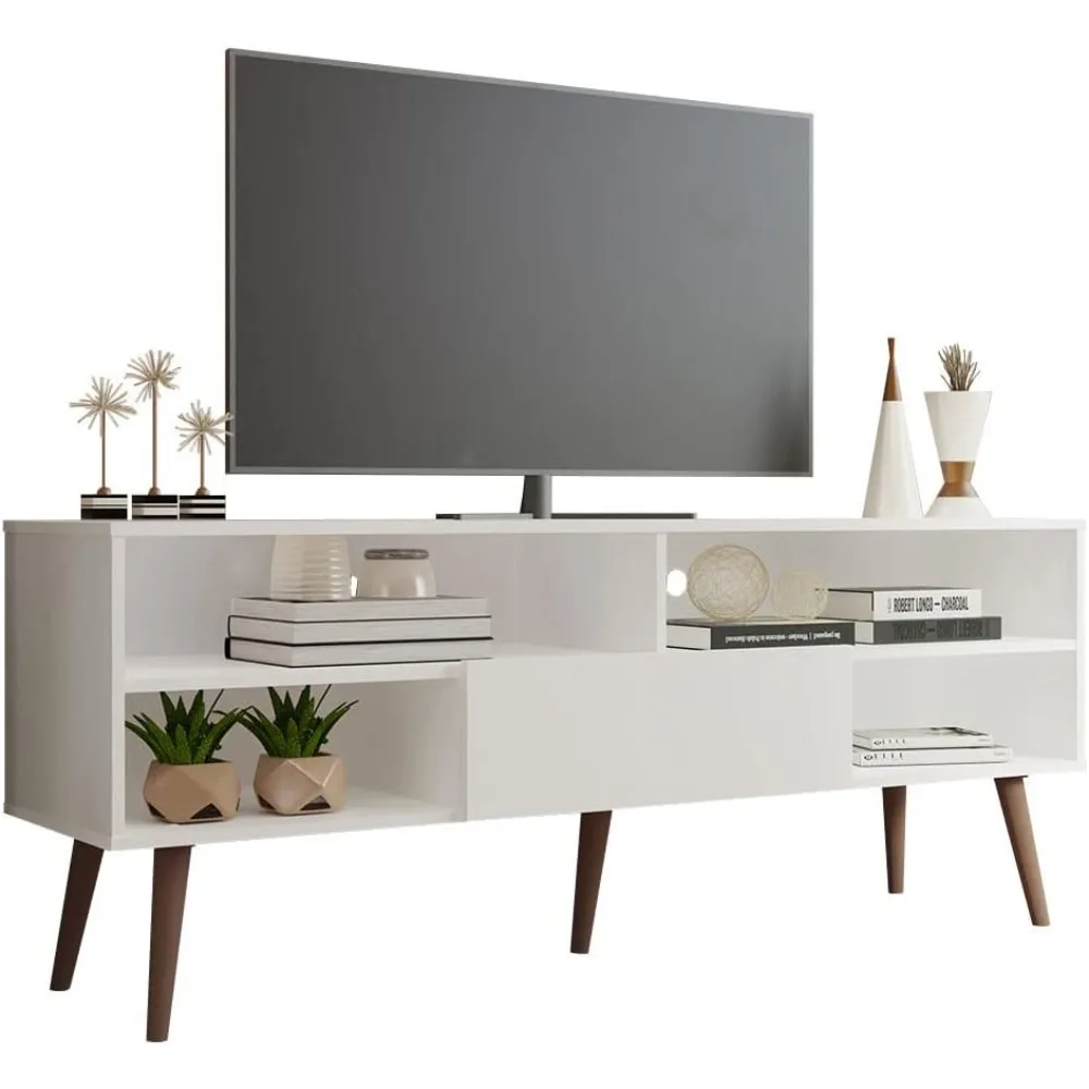 Modern TV Stand for 55,65 Inch Media Storage Media Console Living Room  Entertainment Center Wooden Television Cabinet - White