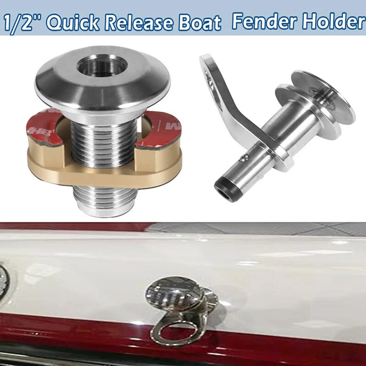 

(Marine Stainless Steel) 1/2'' Quick Release Boat Fender Holder Receiver Marine Kit Mount Brackets Hanger