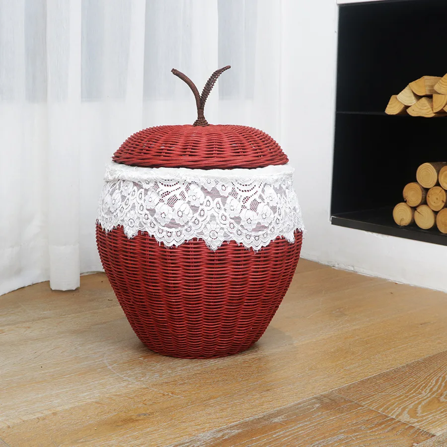 Hand woven shaped sundries basket bathroom laundry basket decorative storage basket