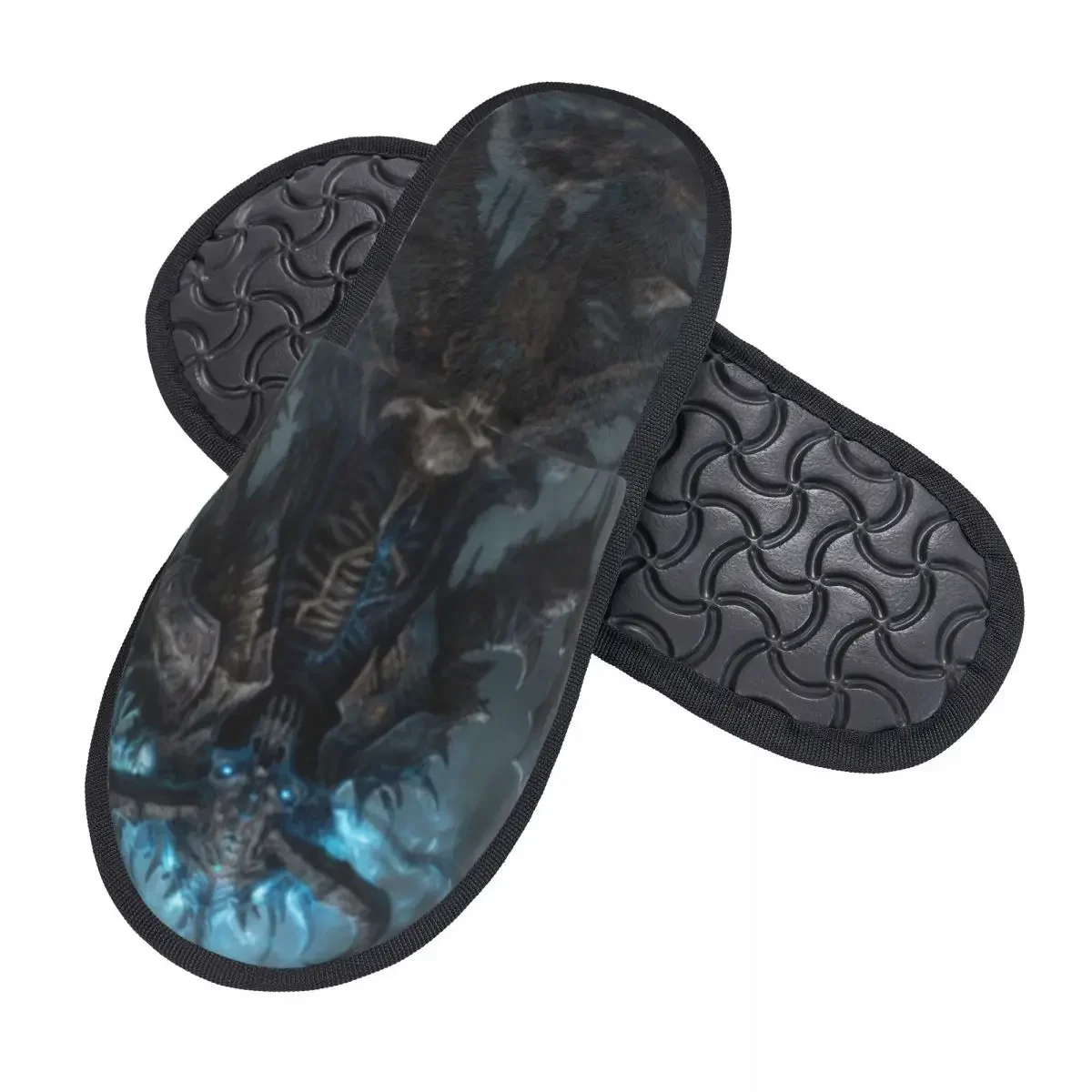 Winter Warme Vrouwen Mannen Pluche Indoor Slippers Fantasie Ridder Met Hoorns Harige Huis Anti-Slip Schoenen