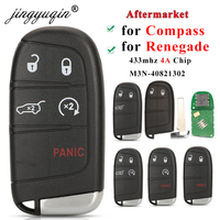 jingyuqin Aftermarket Smart Remote Key 433mhz 4A Keyless for Jeep Renegade Compass C-CUV Trailhawk SIP22 M3N-40821302 68250335AB