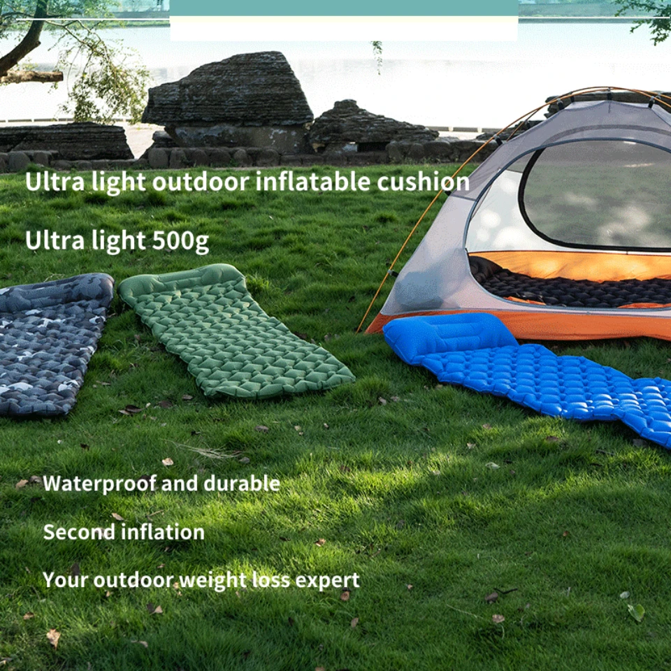 Cojín de aire plegable para cama de Camping, cojín de aire portátil, impermeable