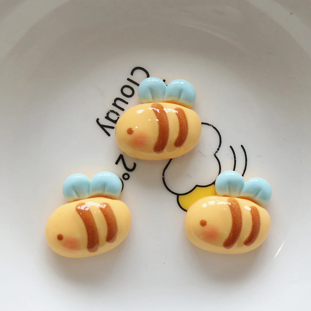 20pcs Kawaii Cartoon Mini Bee Resin Charm DIY for Phone Case Hairpin Keychain Clothing Decoration DIY Accessorie