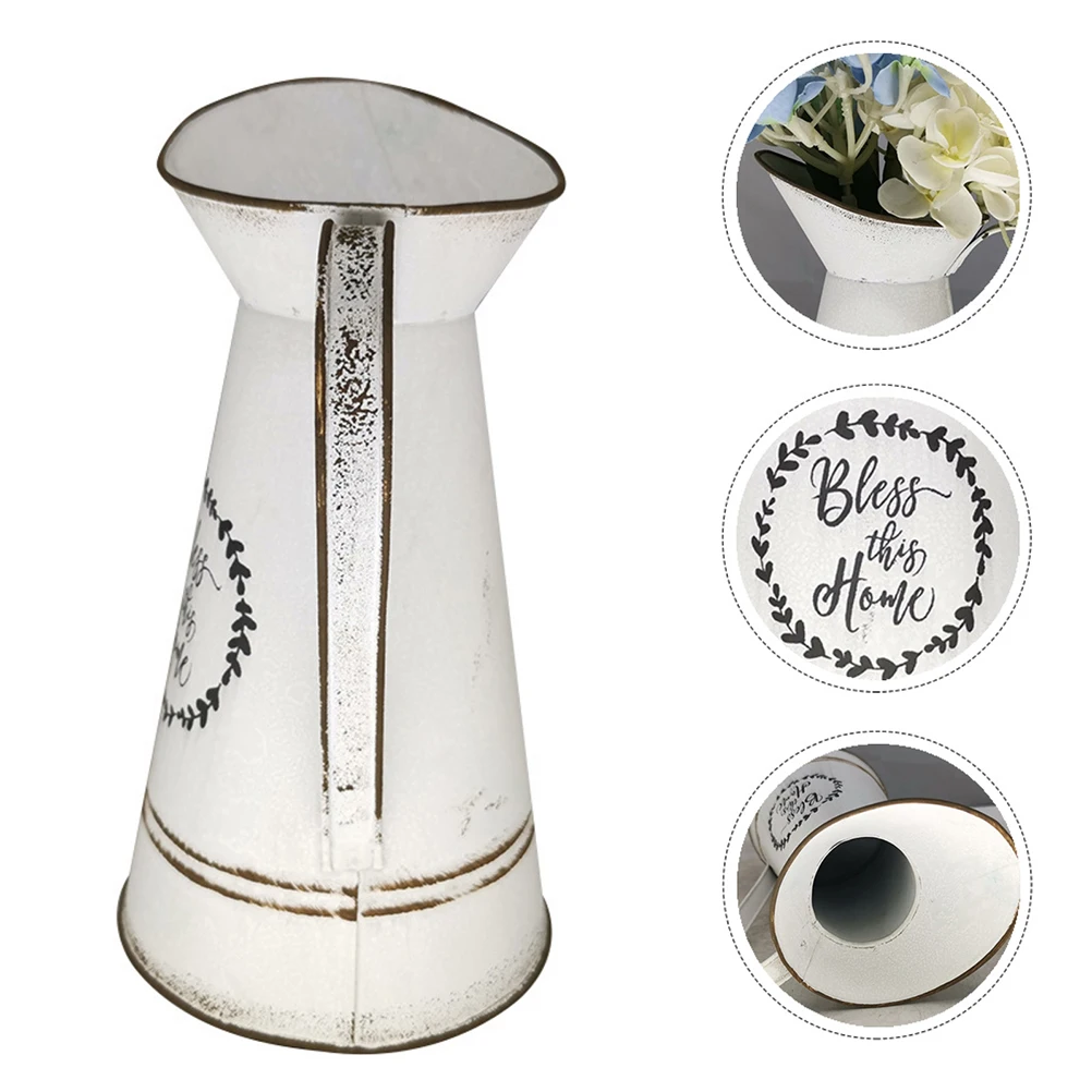 

1pc Idyllic Flower Pot Decorative Vase For Home Dried Floral Arrangement Artistic Room Ornament Gift Bouquets Holder