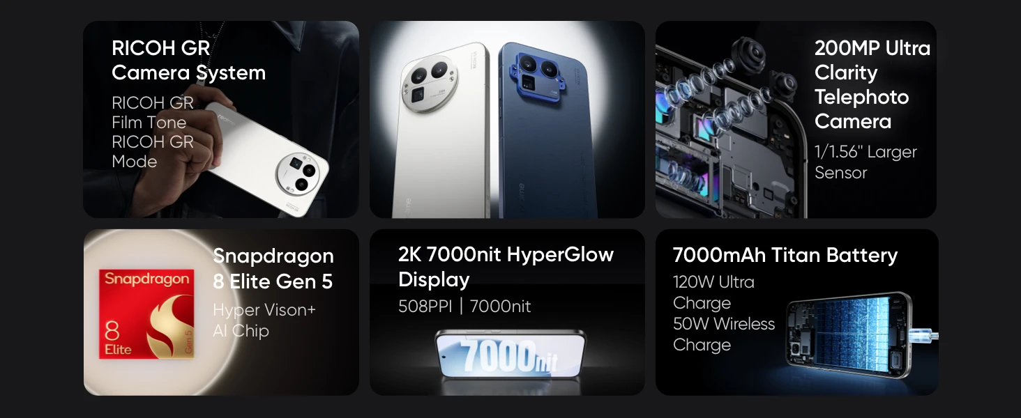 realme GT 8 Pro 5G Smartphone EU Version Snapdragon 8 Elite Gen 5 144Hz Screen 200MP Ultra Camera 50W Wireless Charge 2026 New
