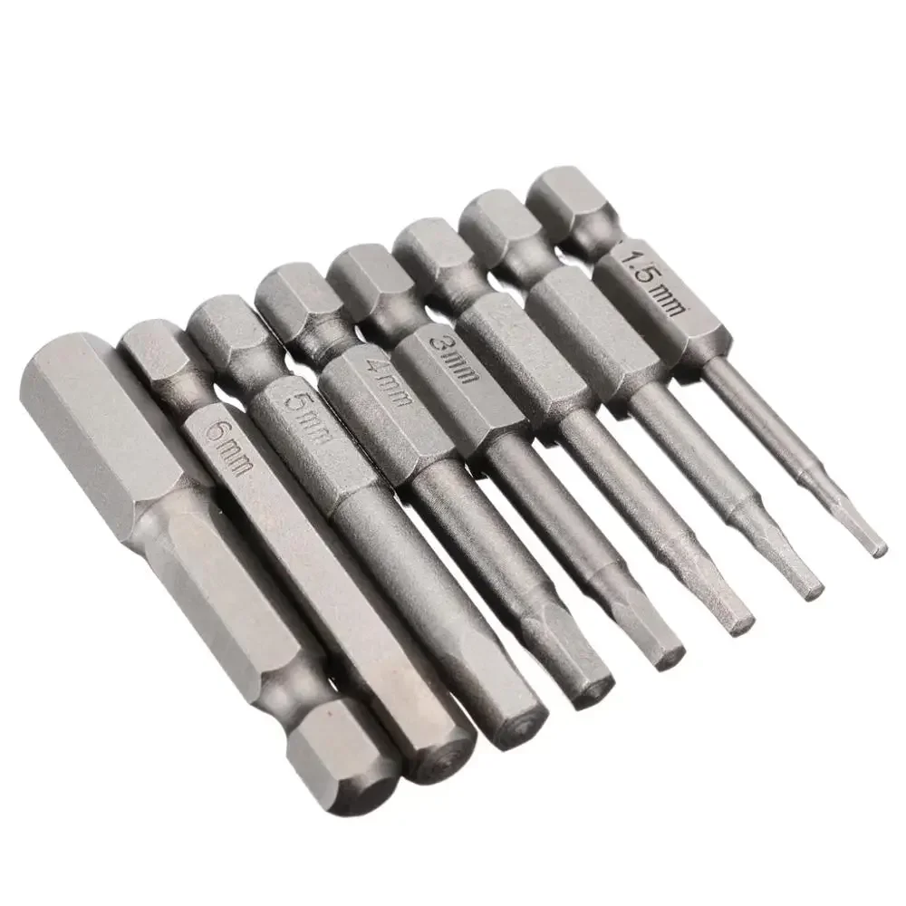 Imagem -04 - Allen Chave de Fenda Bit Grupo Hex Shank Bits Chave de Fenda Magnética para Ferramenta Elétrica H1.5 h2 H2.5 h3 h4 h5 Conexão Rápida Pcs