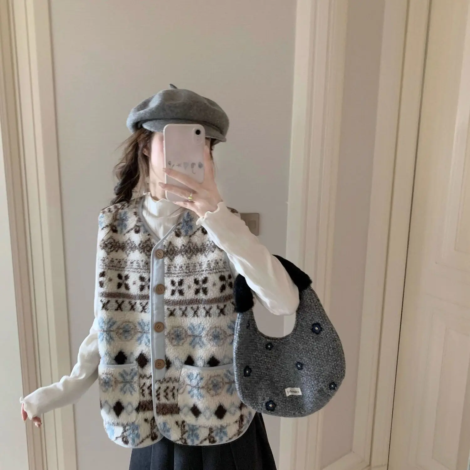 Diseño artístico vintage Casual en capas 2025 Otoño Invierno Nuevo chaleco en capas Bloque de color