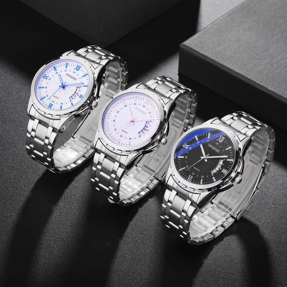 2026 Spring New Fashion Waterproof Blue Light Stainless Steel Men's Calendar Watch