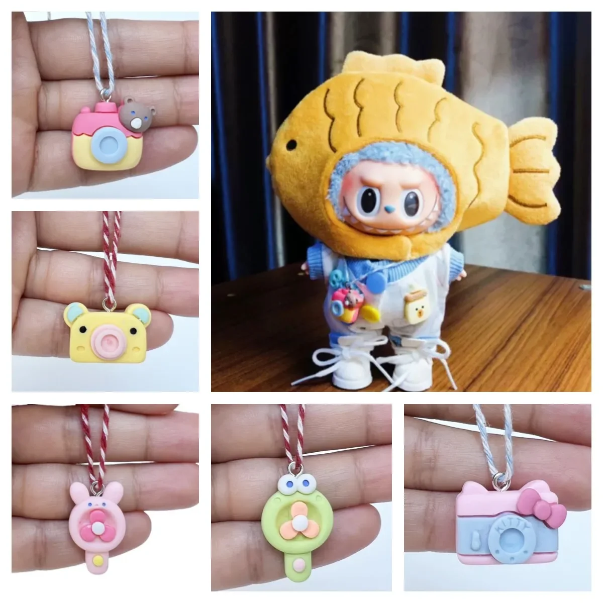 1 قطعة 1/12 دمية مصغرة الرقبة مروحة كاميرا نموذج اكسسوارات لدمية لدمية لدمية ديكور بيت الدمية الاطفال اللعب هدية