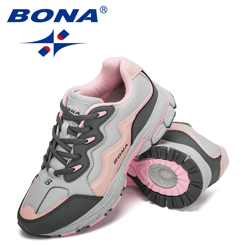 BONA New Designers Women Action Leather Running Shoes Ladies Shoes Mesh Athletic Shoes Sneakers Women Zapatos De Muje Comfy