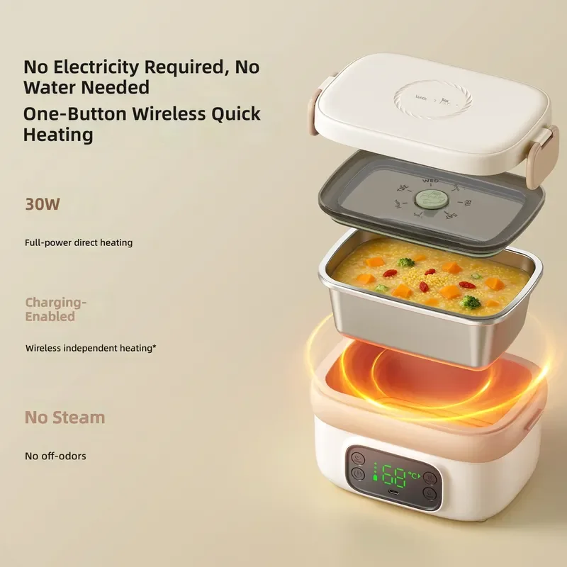 Thermostatic Baby Bowl with Charging Heating Function Electronic Thermal Insulation Children's Lunch Box Rechargeable view 3