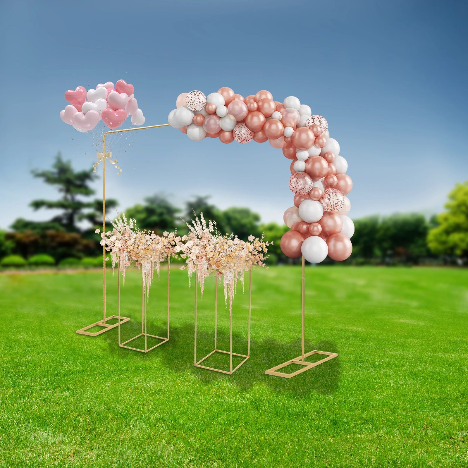 

Balloon Stand W/ Flower Stands Complete Set For Weddings, Birthday Parties, Christmas Parties Strong Load-bearing Capacity