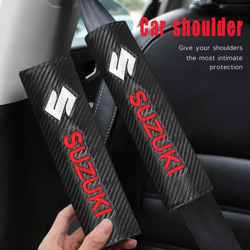 

2PCS Car Shoulder Cover Cushion Seat Belt Pad cotton Seat Belt Cover For Suzuki Jimny Grand Vitara Sx4 Swift Alto