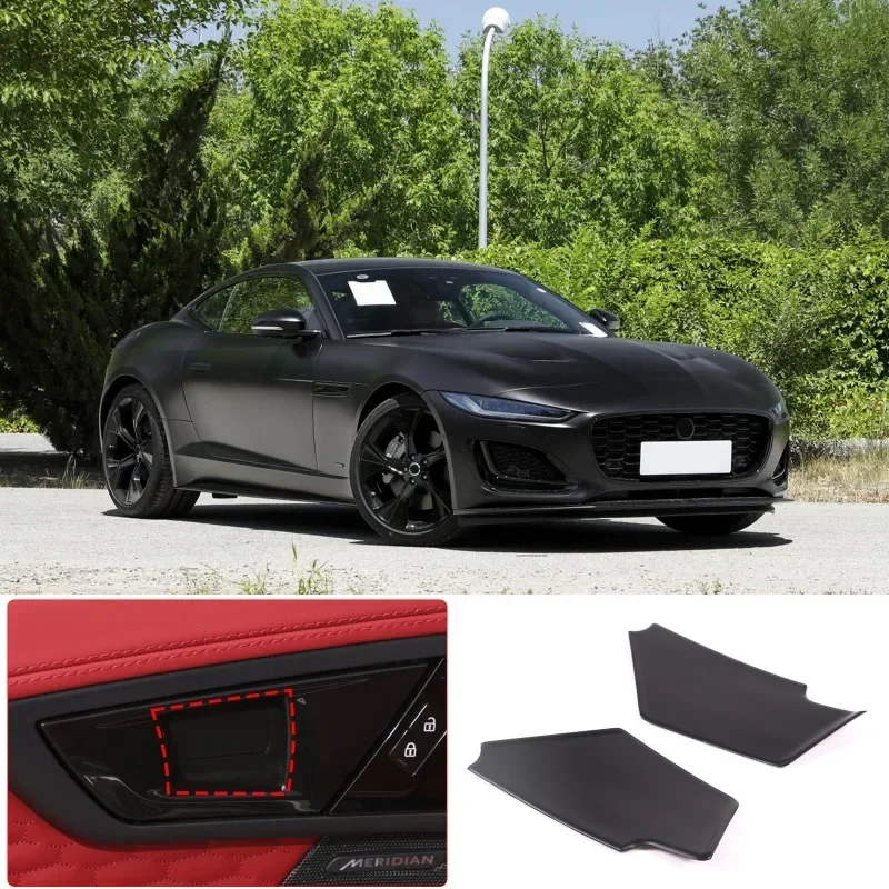 For Jaguar F-TYPE 2013-2024 ABS Matte Black/Carbon Fiber Car Inner Door Handle Bowl Frame Cover Trim Stickers Car Accessories