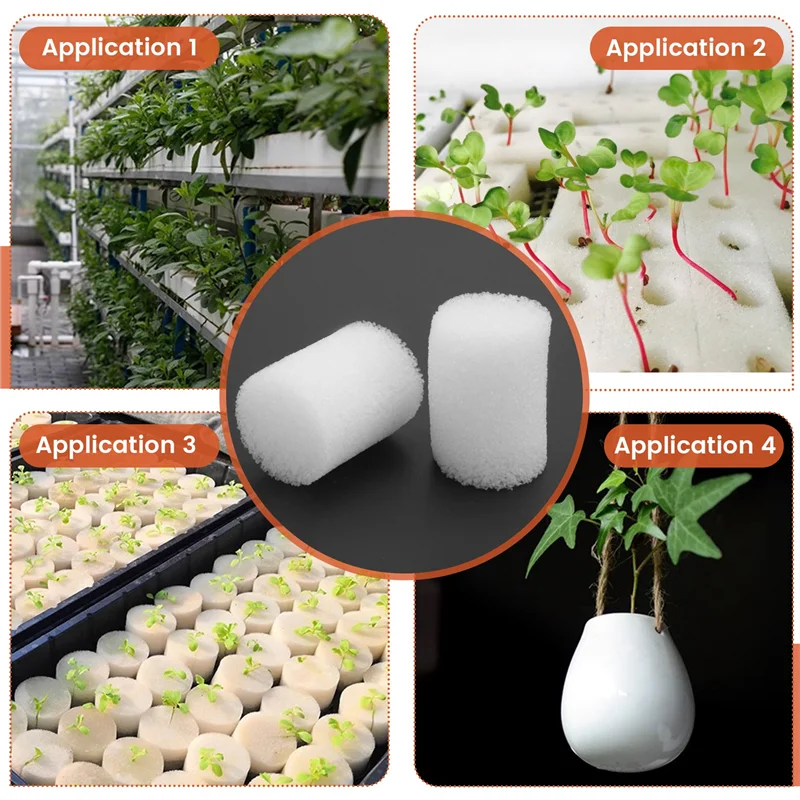 A11I 100 قطعة إسفنجة مائية أسطوانية 19 مللي متر لزراعة نباتات الخضروات في أواني الشبكة ، ملحقات نمو النباتات