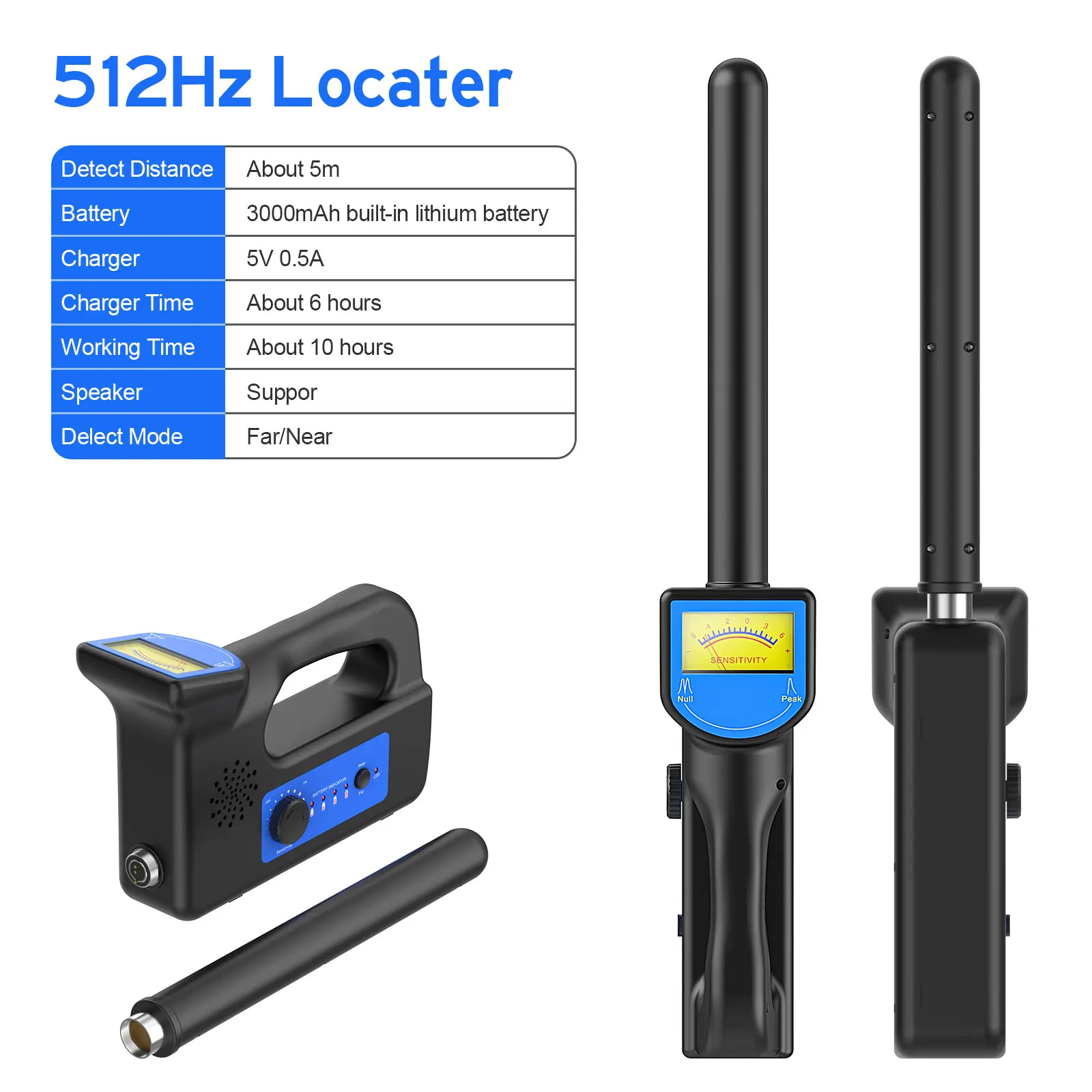 512Hz Locator/Receiver for Drian Endoscope Location, Sewer Pipe Inspection Camera Receiver,Underground Detection Device