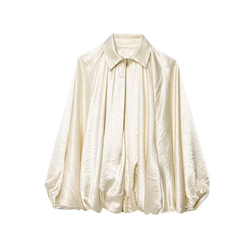 Dámské bomber bundy MUJER s volánky, nadýchaná oversized bunda, dámské letní kabáty, demi-sezónní bunda pro ženy, novinka v kategorii svrchní oblečení - náhled 2