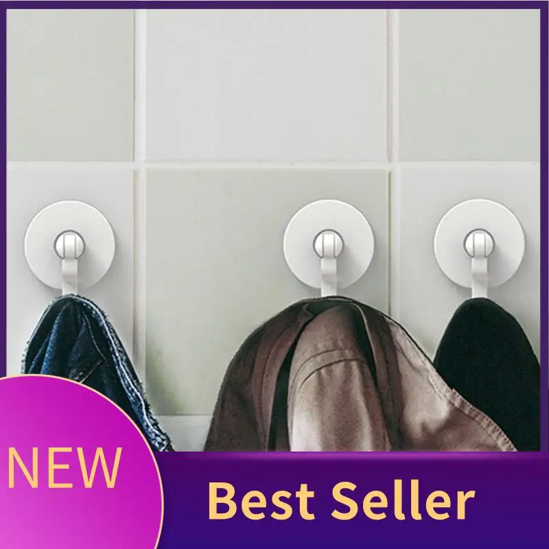18PCS Adhesive Ceiling And Wall Hooks - Round Swivel Spinning Turn 360°/180° No Drill Stick On Hook For Hanging