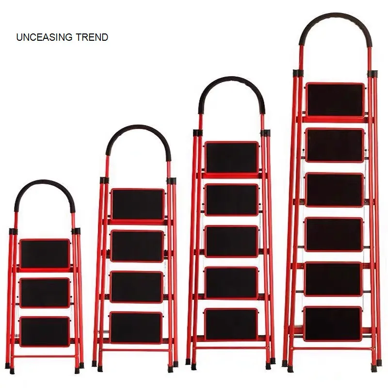 Non-slip Home Step Ladders Multi-functional Thickened Steel Pipe Shrinking Step Stools Climbing Stairs Indoor Folding Ladder