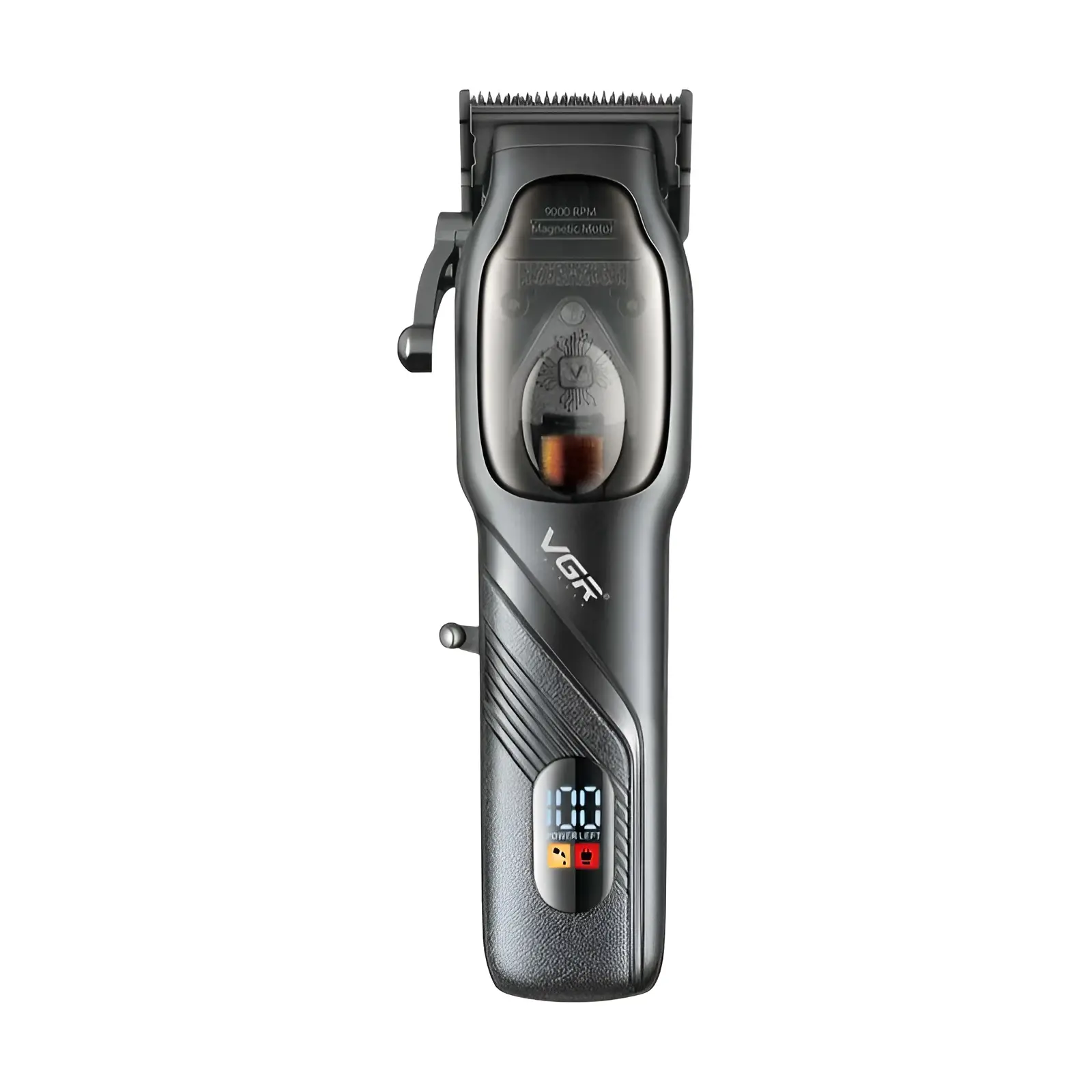 Máquina de cortar cabelo profissional VGR 269 com potência poderosa, aparador de cabelo masculino de última geração com display digital inteligente e elétrico