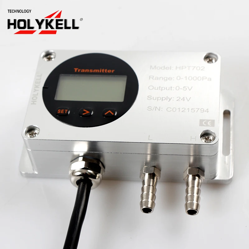 Holykell 4-20mA Wind Pressure Transmitter LCD Display Difference Pressure Sensor