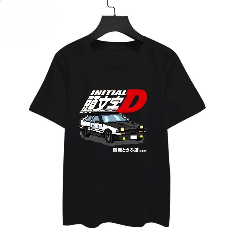 

2025 First Text D Fujiwara Tofu Shop Ae86 Modified Car EVO Short Sleeve T-shirt Men's and Women's Cotton Half Sleeve Loose Tee