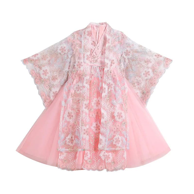 ピンク子供韓服ドレスコスプレ中国の女の子韓服妖精ドレス中国スカート王女古代実行衣装 Vestido 韓服