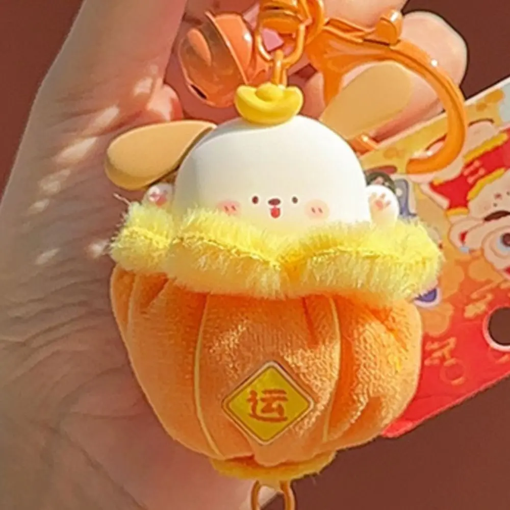 CNY 랜턴 모양의 봉제 펜던트 귀여운 동물 팬더 랜턴 모양의 봉제 열쇠 고리 토끼 고양이 술 랜턴 플러시 인형 열쇠 고리