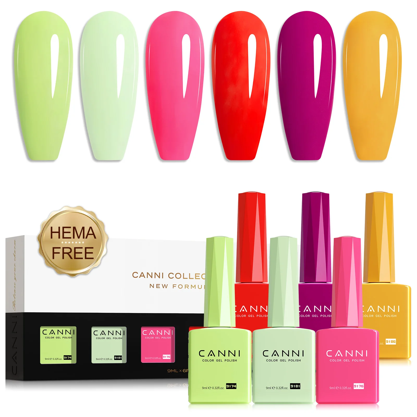 

Набор гель-лаков CANNI 9 мл, обновленные летние цвета, ультраглянцевое верхнее покрытие, высокопигментированный, смываемый, для маникюра с использованием УФ/LED лампы, для женщин.