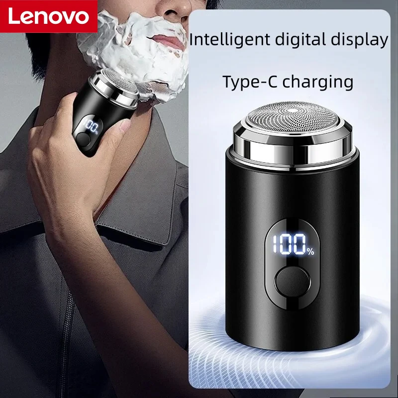 Lenovo Unisex Razor Men's Electric Mini Razor TypeC Charging Car-Mounted Portable Led Digital Display Wet and Dry Dual-Use Razor