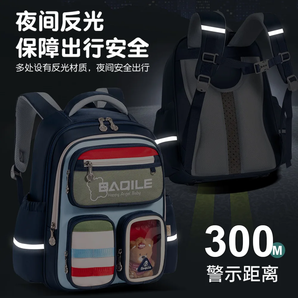 Tas Ransel Ergonomis Pelindung Tulang Belakang untuk Anak-Anak, Tas Sekolah Kartun Lucu untuk Anak Laki-Laki Perempuan, Tas Buku Anak dengan Penyangga Punggung Berbantalan