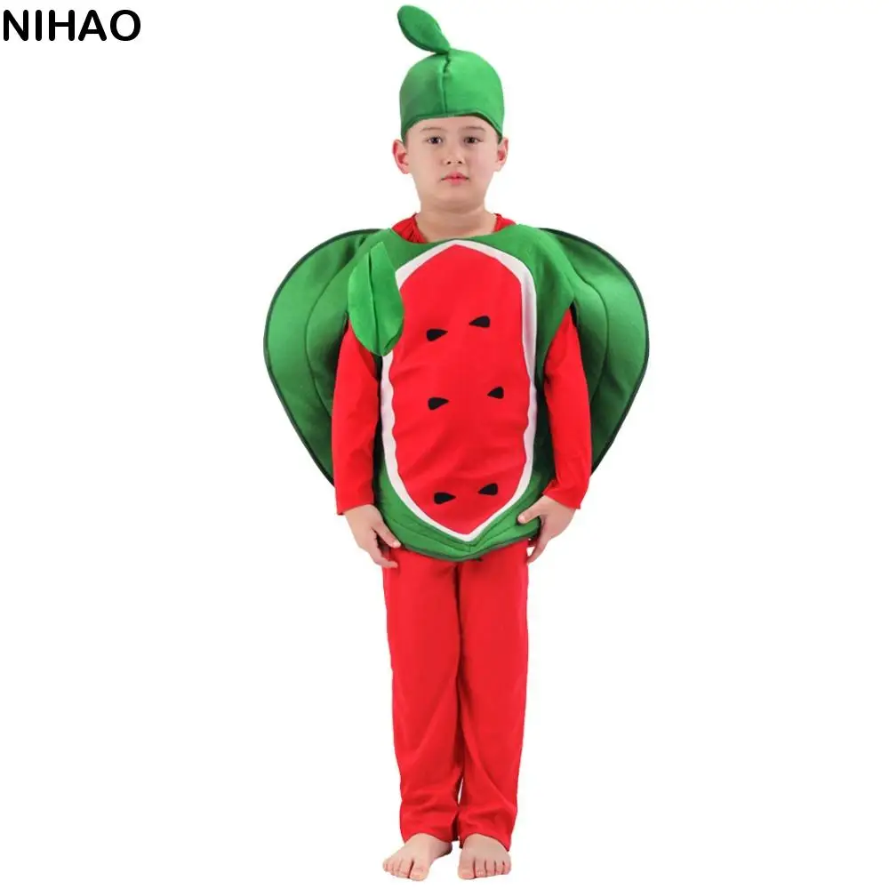

Food Fruit Veggie Costume Performance Stage Doll Role-playing Children Cosplay Costume Pumpkin Cloak Clothing Props