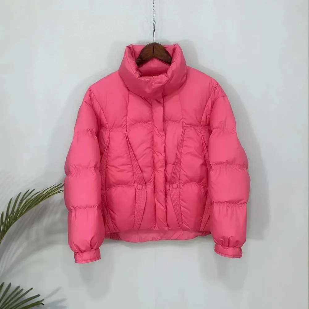 

Short Duck Down Jacket Thick Large Lapel Loose Warm Short Down Jacket Women's Winter Casual High-end Outerwear Puffer Jacket