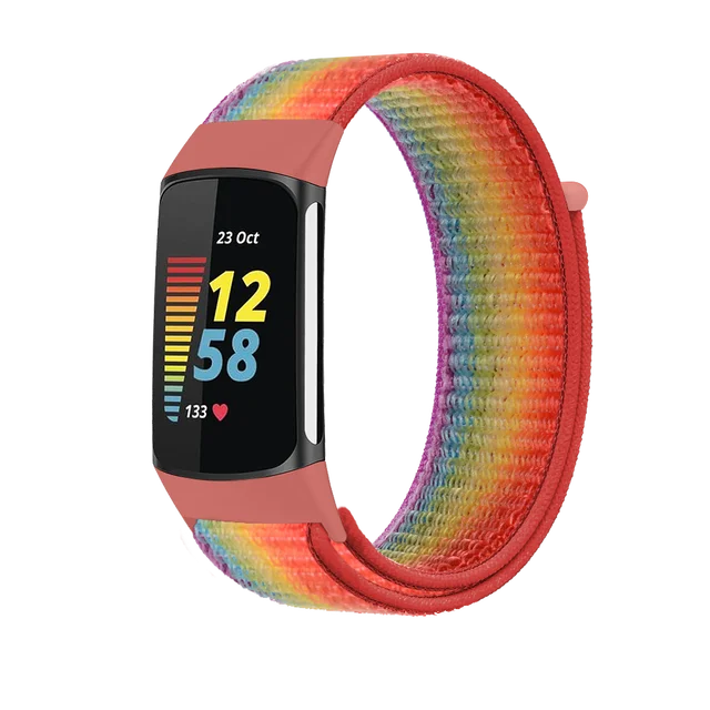 Cinturino ad anello in Nylon per Fitbit Charge 5 Sports comodo braccialetto intelligente cintura da polso per Fitbit Charge 5 Band traspirante Correa