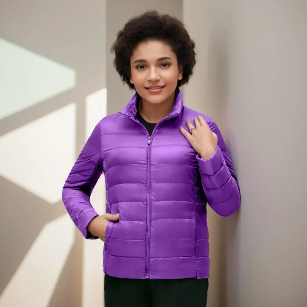 2024 płaszcz z kaczego puchu ciepła, Slim pasujące parki damskie kurtka wiosenna moda krótkie Ultra lekki puchowe płaszcze 15 kolorów kobiet