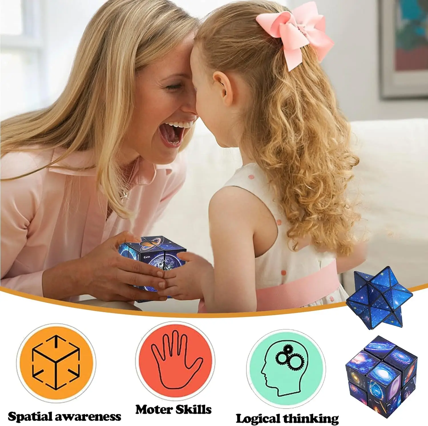 Antistress toys Magic Cube Fidget Teserac Fidget Relieve Stress and Anxiety Set tfor Adults Brain Development Puzzle Game Toys