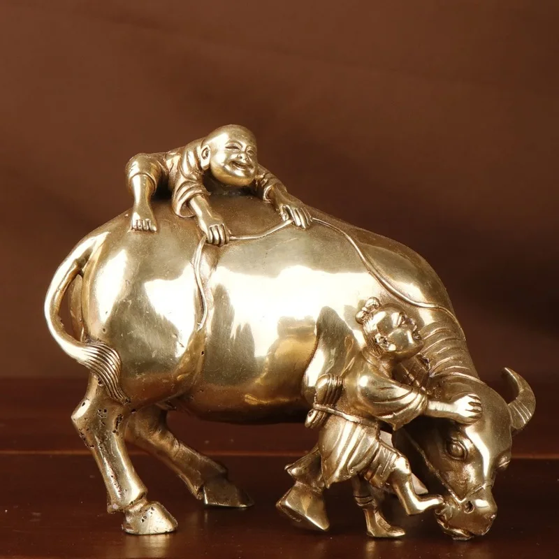, , Shepherd With , Boy Riding A , Bronze Herding Cow, Decorative Piece Manufacturer
