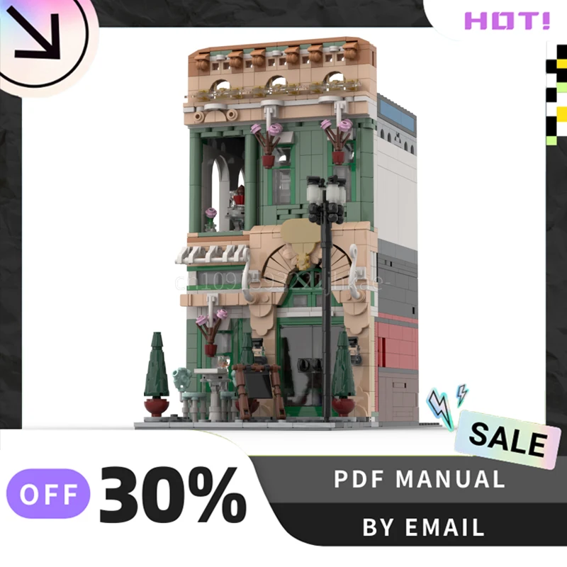 

[1239PCS]Customized MOC French Cafe Creative Building Blocks Set STEM Educational Toys DIY Construction Model Kit Birthday Gifts