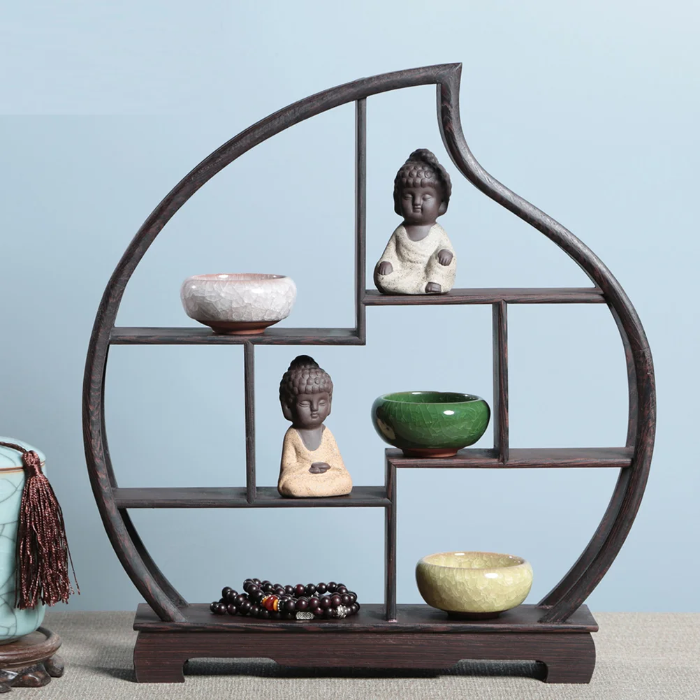 Living Room Decoration Shelf Restaurant Rosewood Crafts Wooden Display Stand Vintage Design