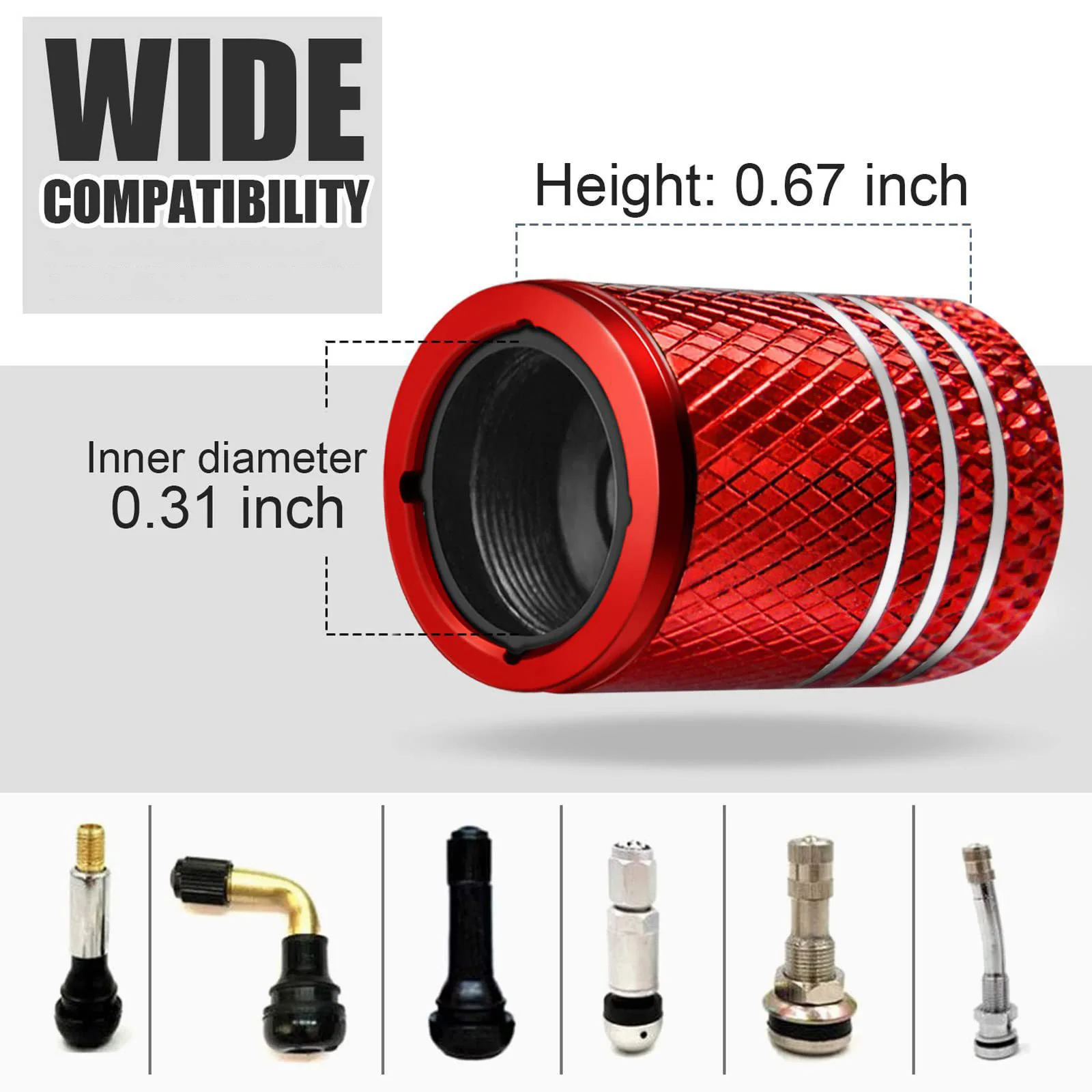 Tire Valve Stem Caps for Car Tire Cap 4 Pack Corrosion Resistant Leak-Proof Premium Alloy  Universal for Car Bike  Motorcycle