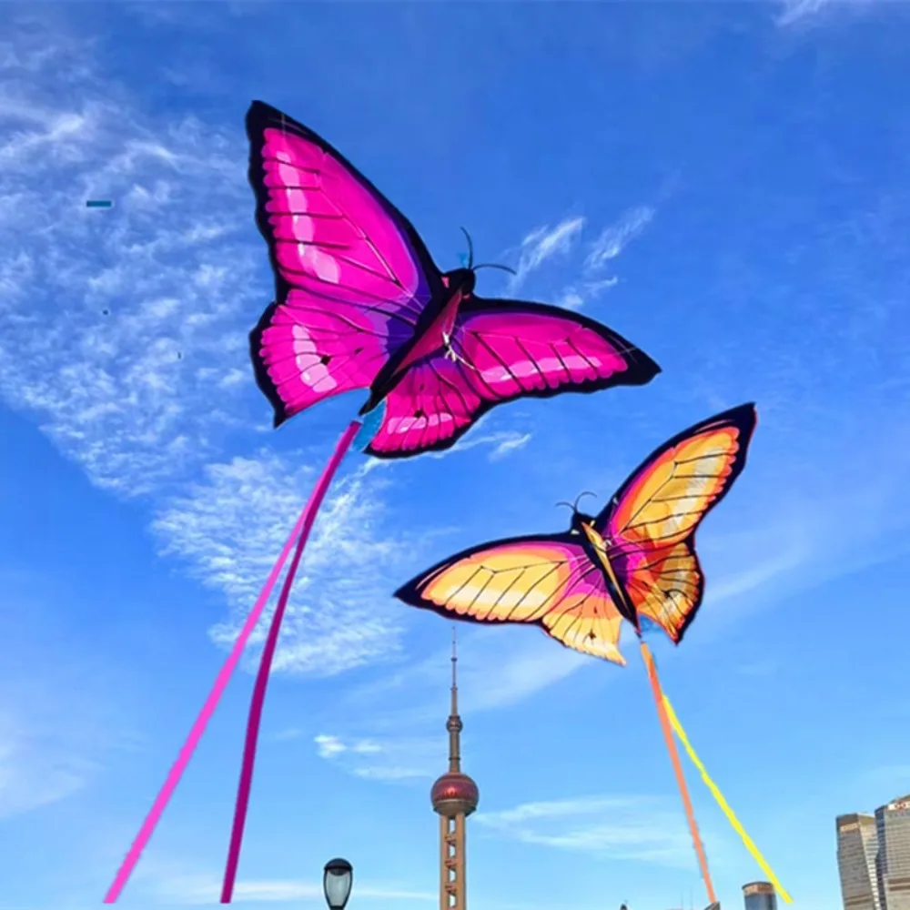 Neue, leicht zu fliegende, bunte Drachenlenkung, schöner 3D-Drachen mit langem Schwanz, gut fliegender Kinderdrachen, Familienausflüge